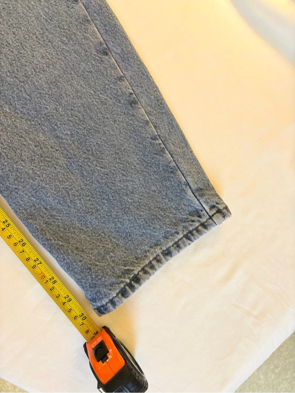 L.L. Bean Light Blue plaid flannel lined Straight Jeans